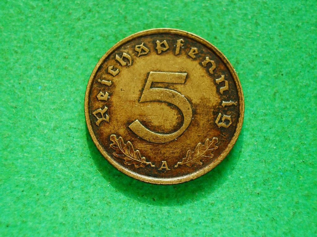 Германия. 5 пфенниг 1938 года. А . Приличное коллекционное состояние!