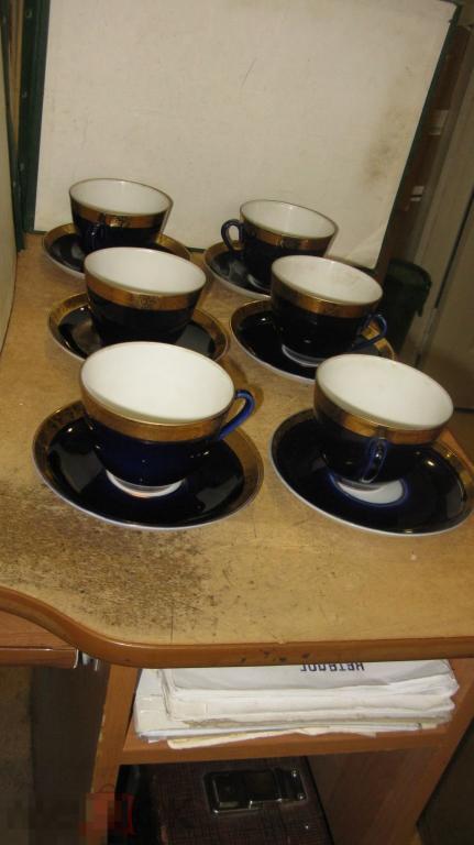 чайные пары ЛФЗ кобальт золото 6 шт одним лотом