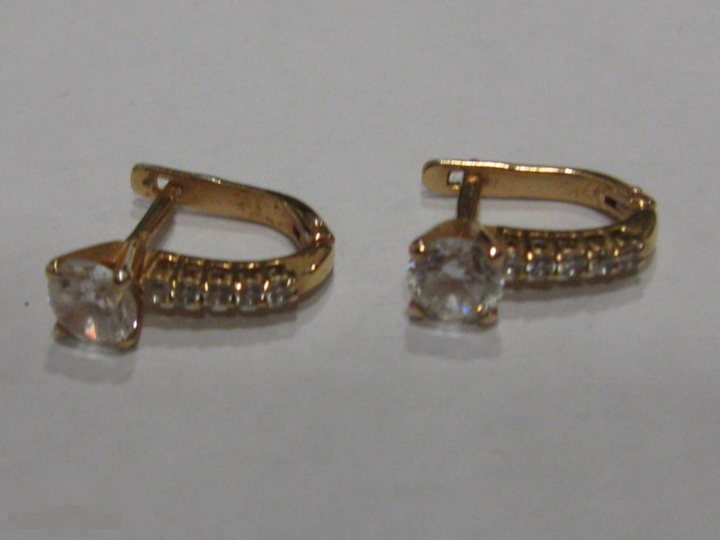 серьги серебро 925 пробы в позолоте 