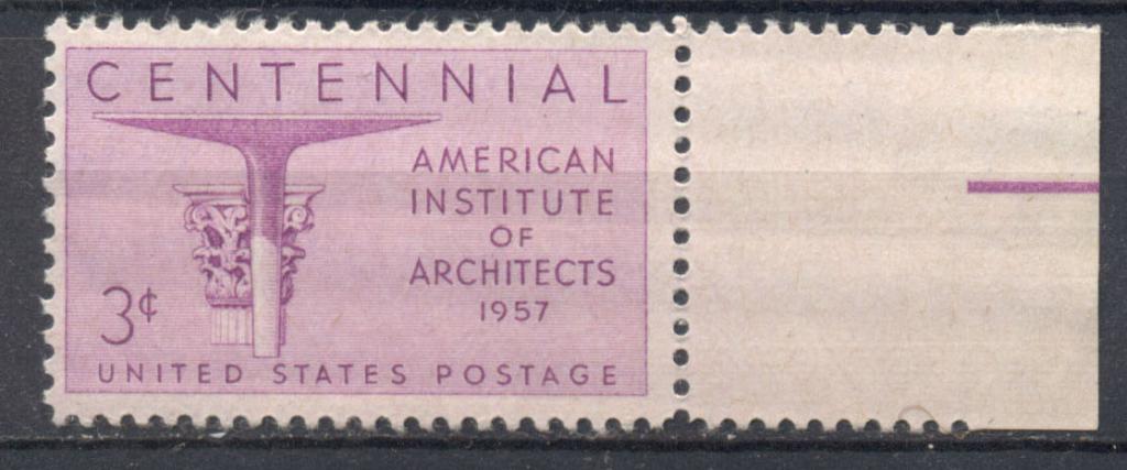 США  1957 г. 100 лет Институту архитектуры негашеная**
