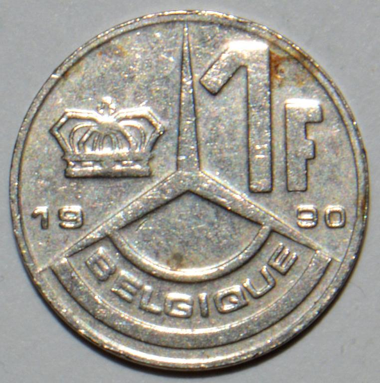 Бельгия 1 франк 1990 BELGIQUE (С14)