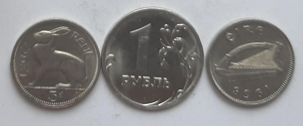 Ирландия. Заяц-беляк - 3пенса, медь- никель, 1968