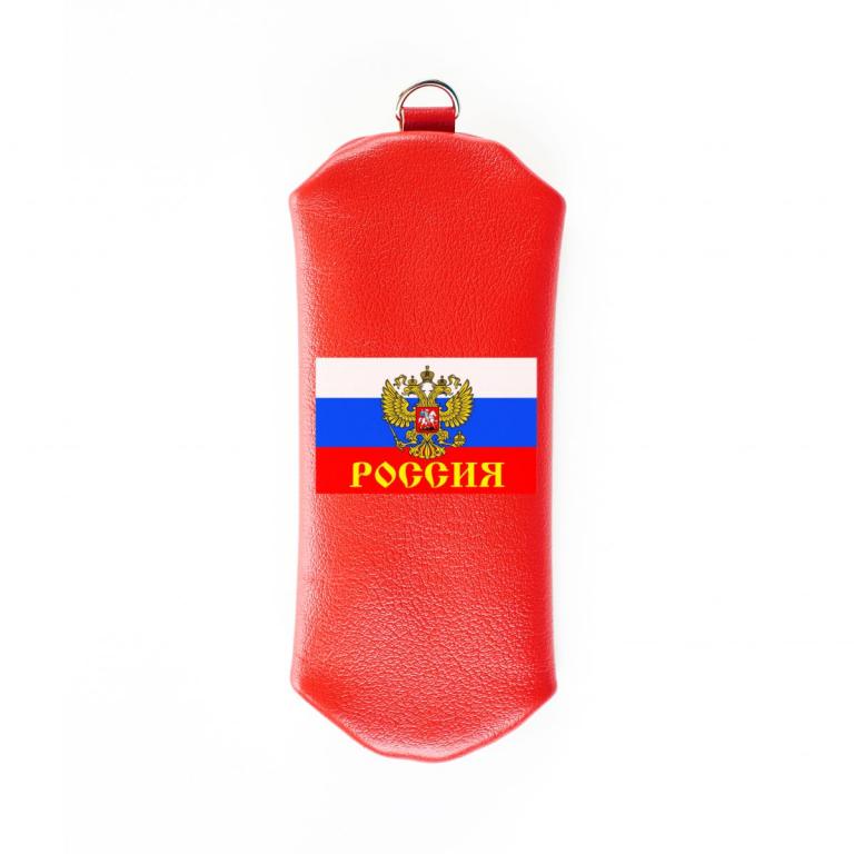 Ключница на молнии Флаг Россия , красная