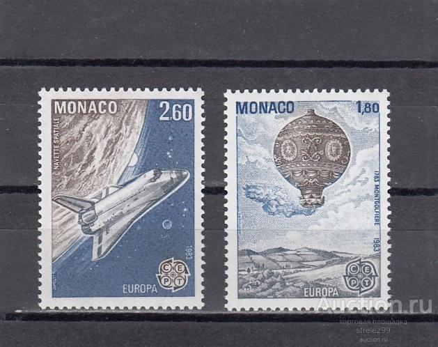 MONACO  МОНАКО  Воздухоплавание Шаттл  Пара   1983  Сост**