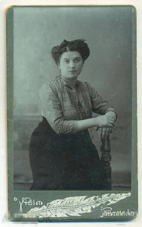 Тамбов Фотография Епифанова Девушка 18 апреля 1910 Печать Визит- портрет