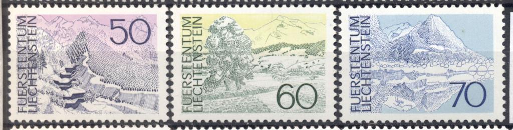 Лихтенштейн 1973 г. серия Ландшафты горы, негашеная**