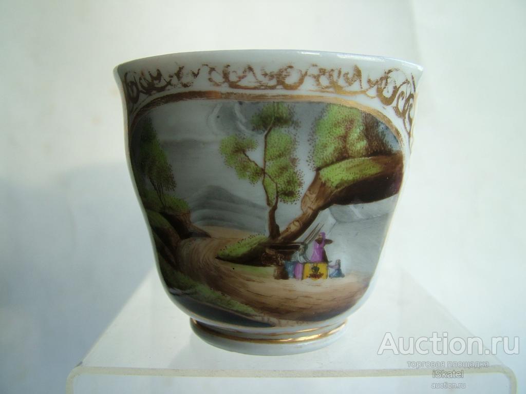 Чашка. Частный завод.  редкая марка " МС". Гжель. 1850-60-е