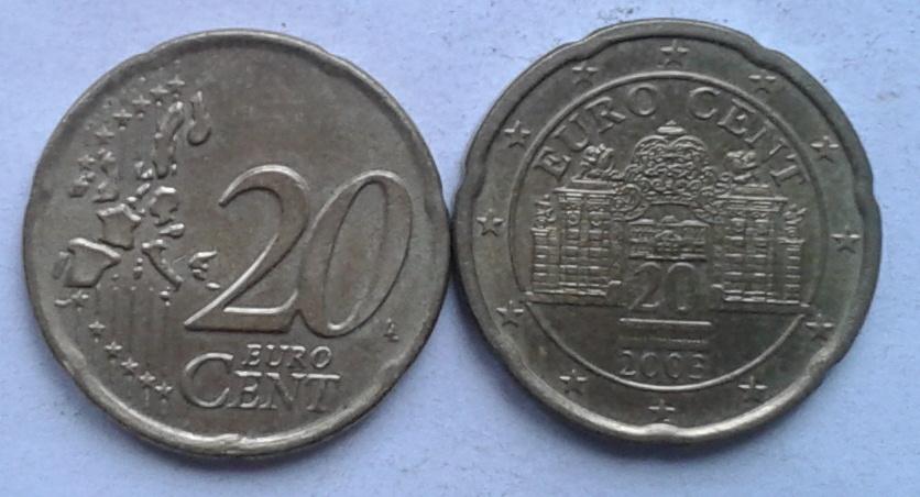 Австрия, 20 евроцентов,2003