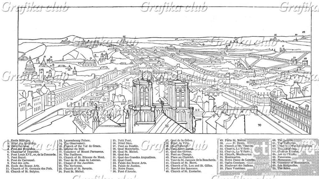 Информационная схема части Парижа, опубликованная