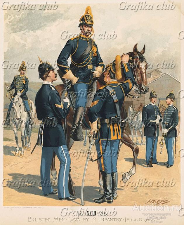 Парадная форма кавалерии и пехоты армии США в 1888