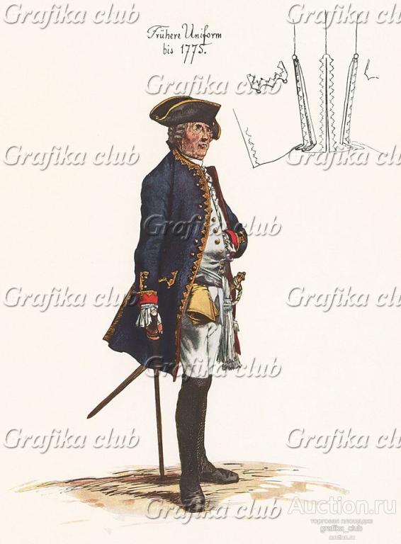 Униформа прусской пехоты эпохи Фридриха Великого