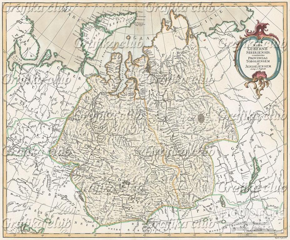 Сибирская губерния карта 1708