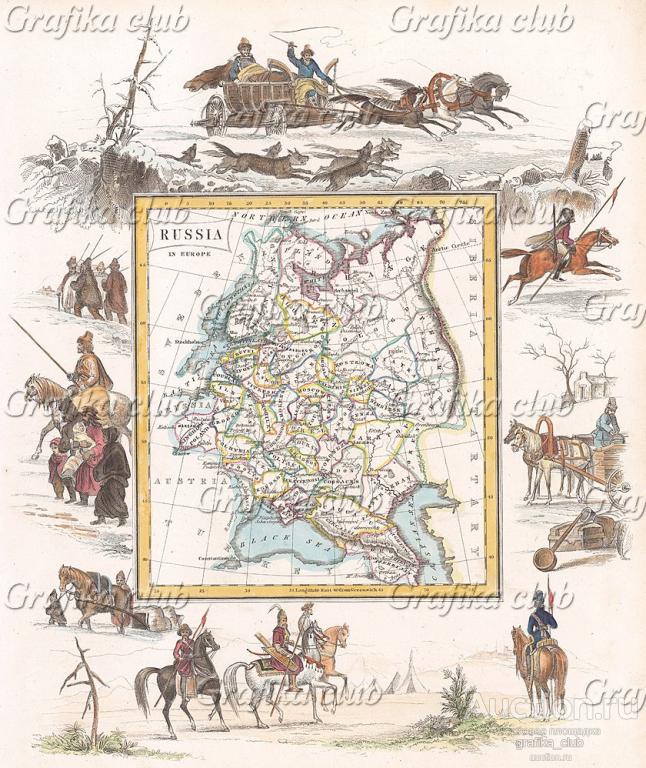 Россия в Европе. Карта из "The Royal Illustrated