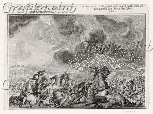 Гроза над лагерем филистимлян (из Biblisches Engel