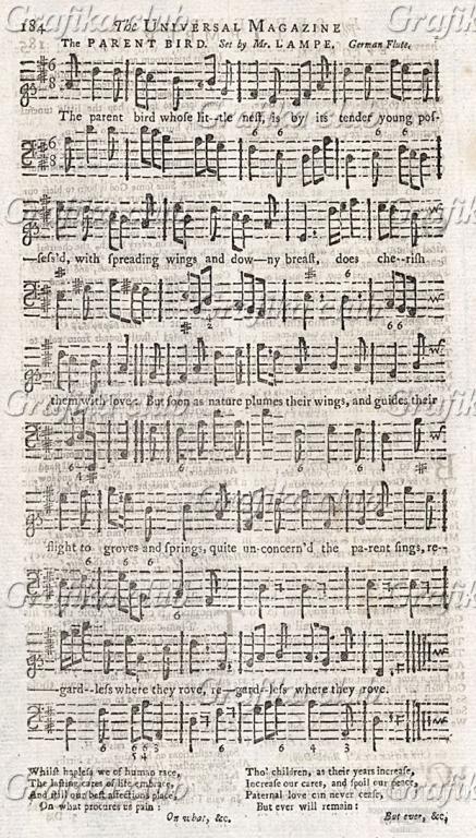 Ноты песенки "Папина птичка", популярной в Лондоне