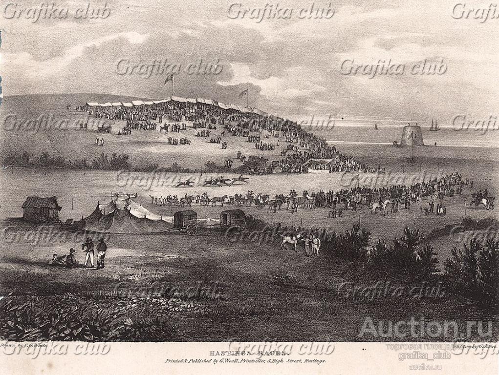 Скачки в Гастингсе. Hastings Races (англ