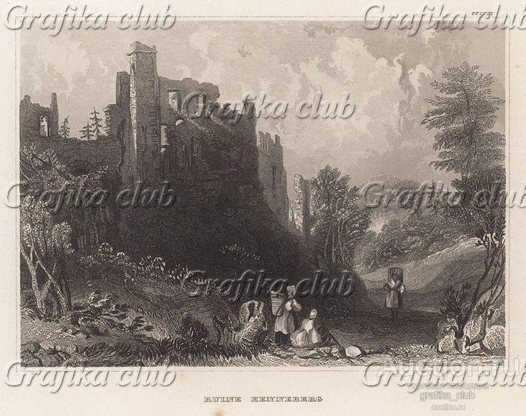 Руины замка Хеннеберг в Германии. Meyer's