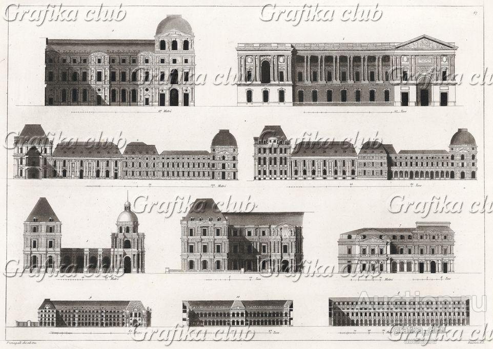 Фасады знаменитых дворцов Парижа (из работы Джулио