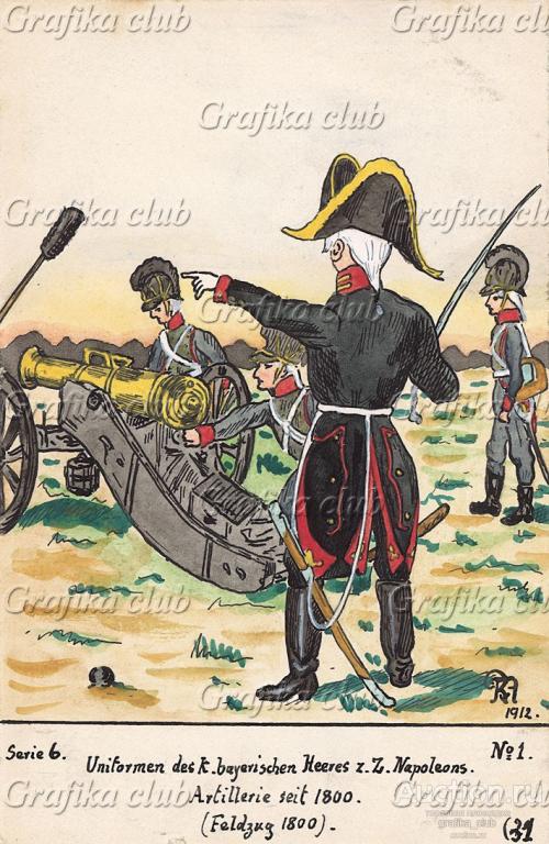1800 г. Артиллеристы армии королевства Бавария