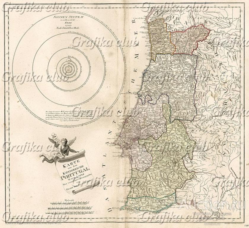 Карта Португалии. Karte von dem Konigreiche