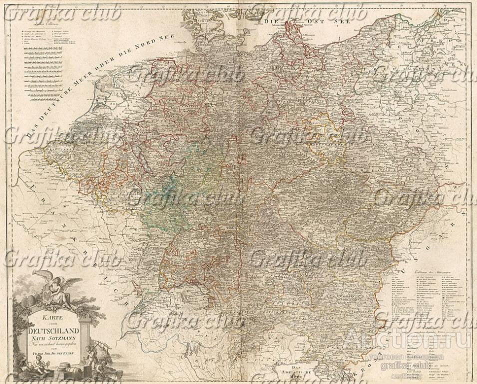 Карта Германии. Karte von Deutschland. Nach
