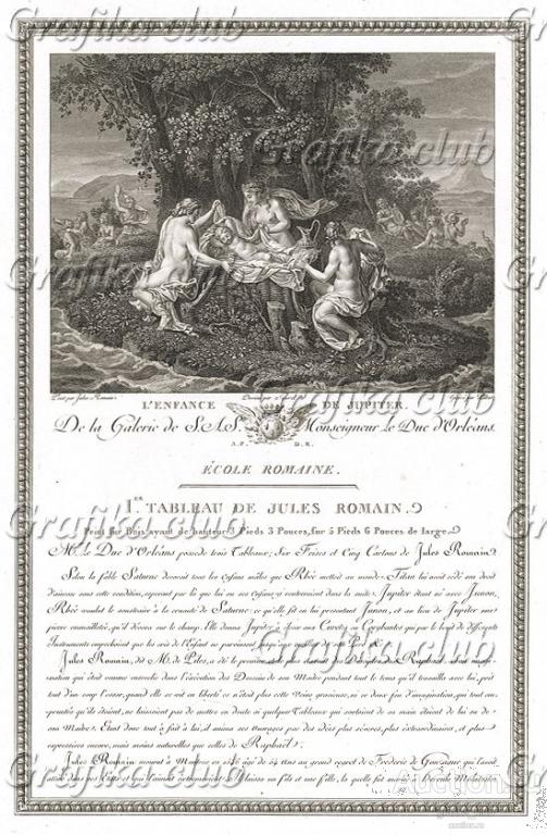 Детство Юпитера работы Джулио Романо. Лист