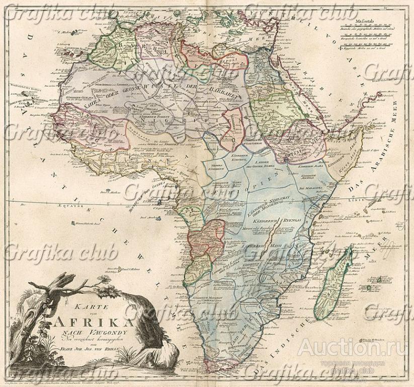 Карта Африки. Karte von Afrika nach Vaugondy