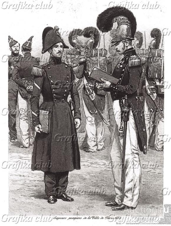 Парижские пожарные в 1835 году (из Types
