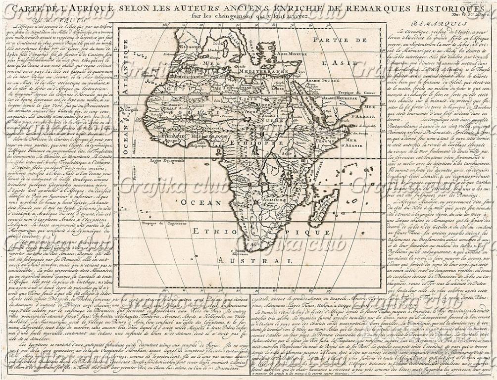 Карта Африки. Carte de l'Afrique selon les auteurs