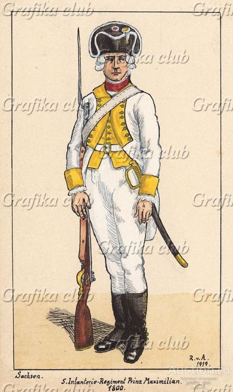 1800 г. Солдат пехотного полка принца Максимилиана