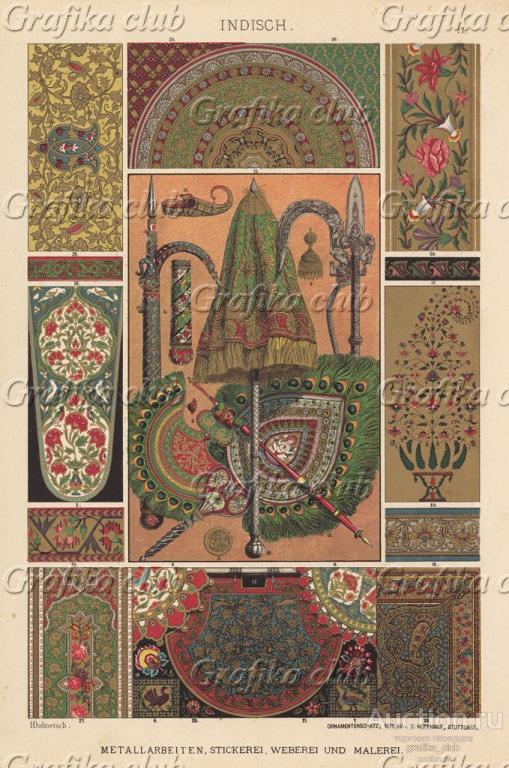 Индийские лаковые эмали, золотое шитьё, парча