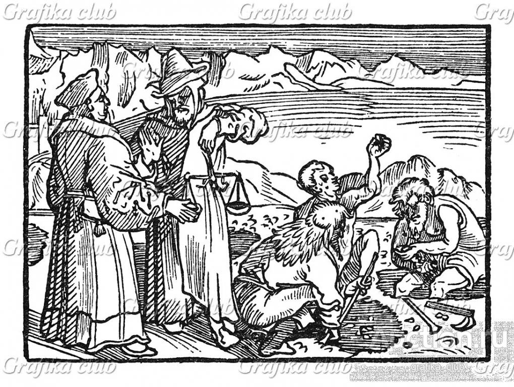 Добыча драгоценных камней. Иллюстрация Йорга Бреу