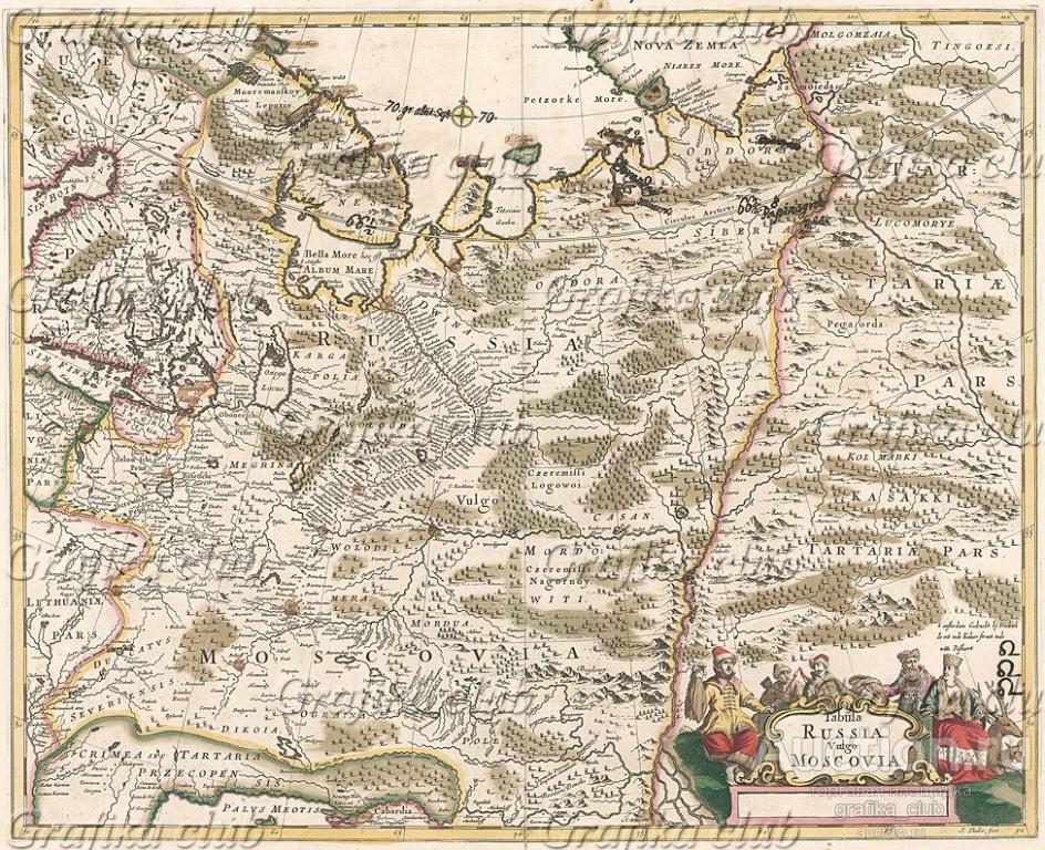 Карта России или Московии. Tabula Russia vulgo