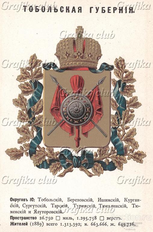 Герб Тобольской губернии (с 1878  по 1919 гг)