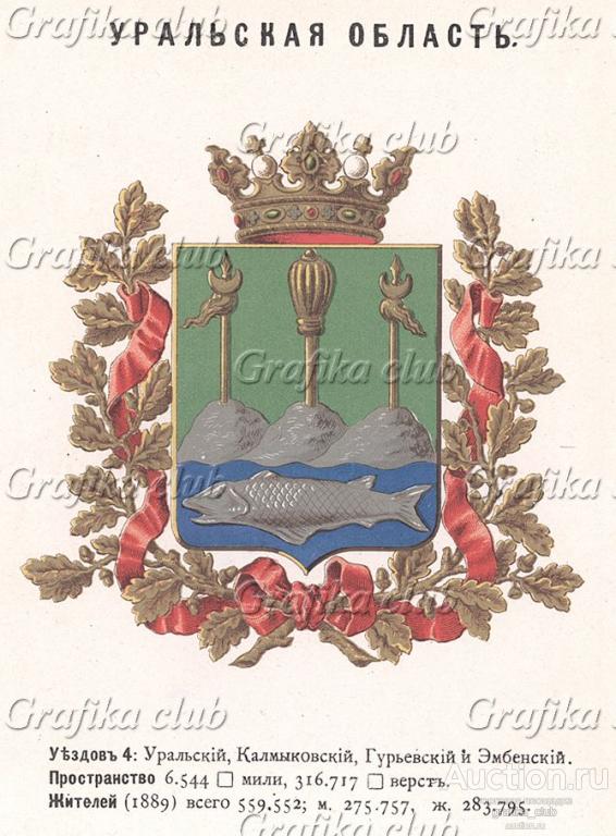 Герб Уральской области (с 1878 по 1920 гг)