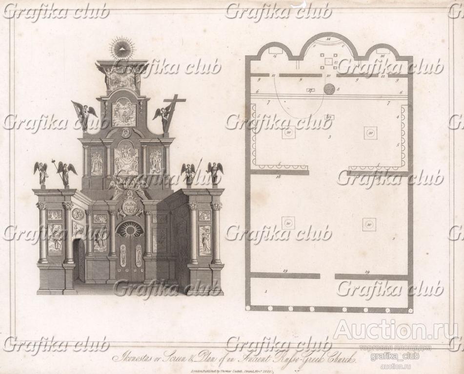 Иконостас и план старой русской православной