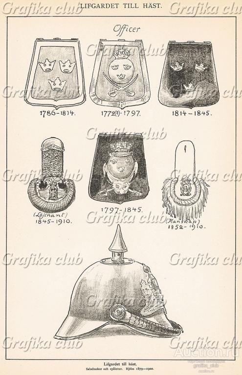 Ташки шведских гусарских полков с 1786 по 1910
