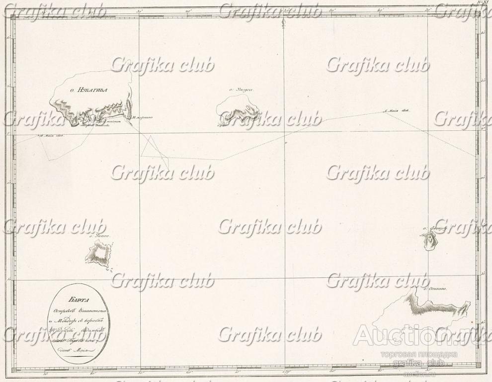 Карта островов Вашингтона и Мендозы, видимых