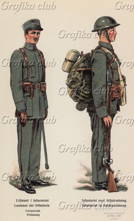Пехотный лейтенант и рядовой норвежской пехоты