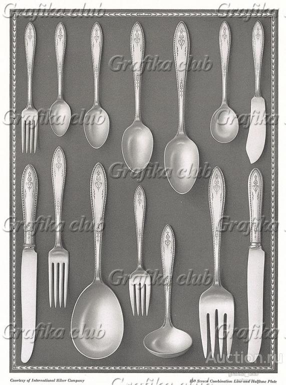 Реклама столового серебра. Иллюстрация из каталога