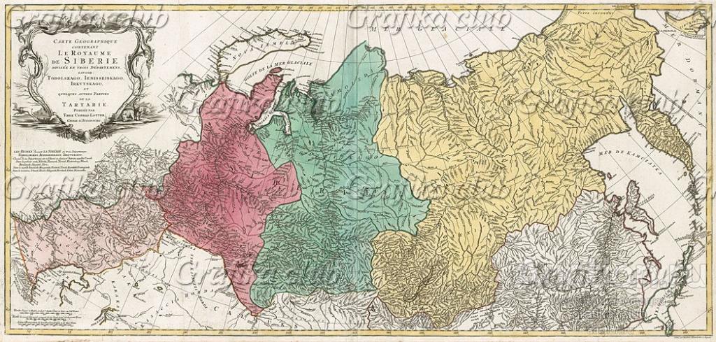 Карта Сибири. Carte géographique contenant