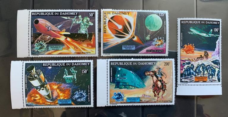 Дагомея. 1974. Космос. Лоллини 550 DAH 1-5. **