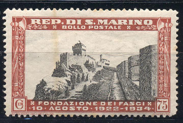 Сан Марино 1934 г. Архитектура негашеная * (Родной клей, без наклейки, не идеален)