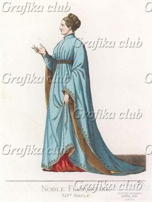 Флорентийка в голубом плаще с золотыми пуговицами