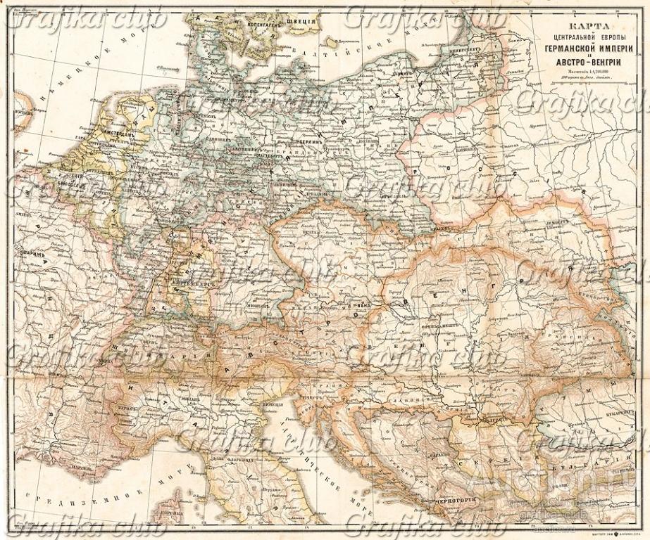 Карта Центральной Европы, Германской империи