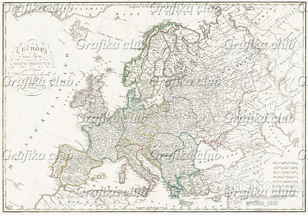 Карта Европы. L'Europa nel suo stato presente