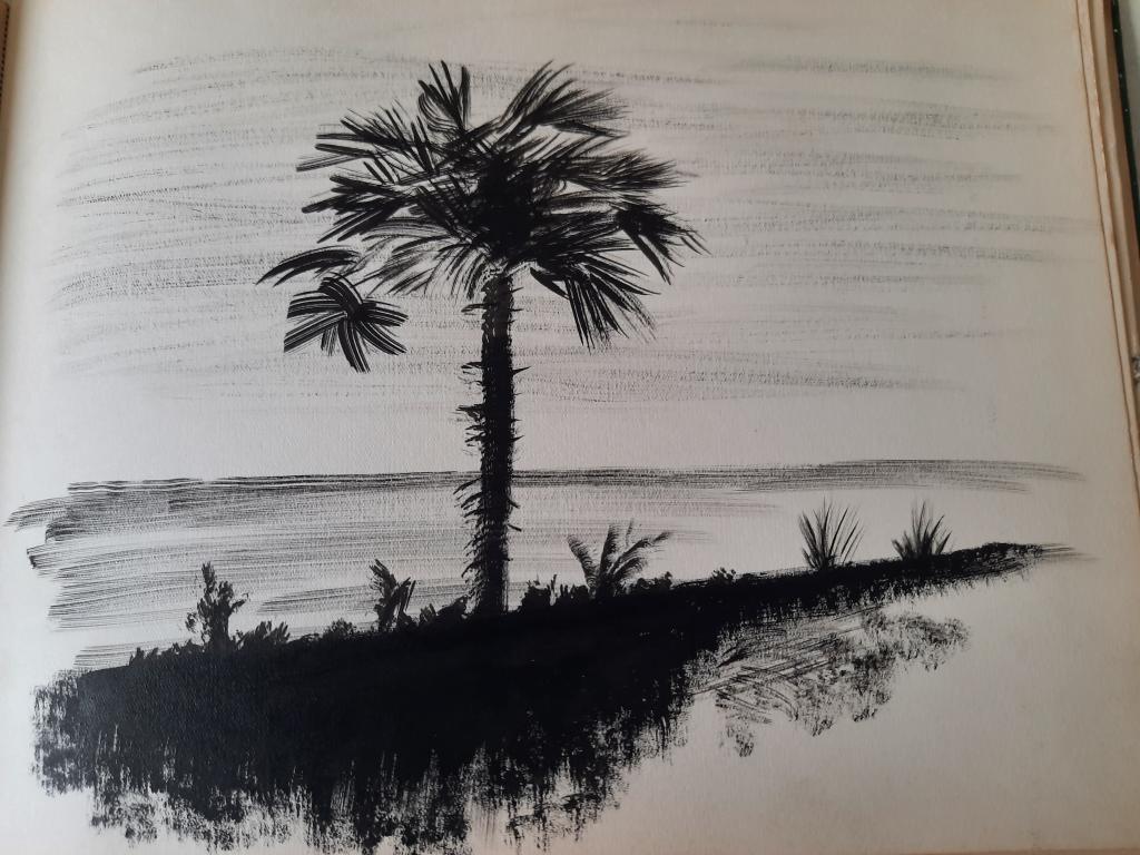 Расторгуев С.Н. (1896-1943)  "Пальма (на обороте - Парусник)" (1936)