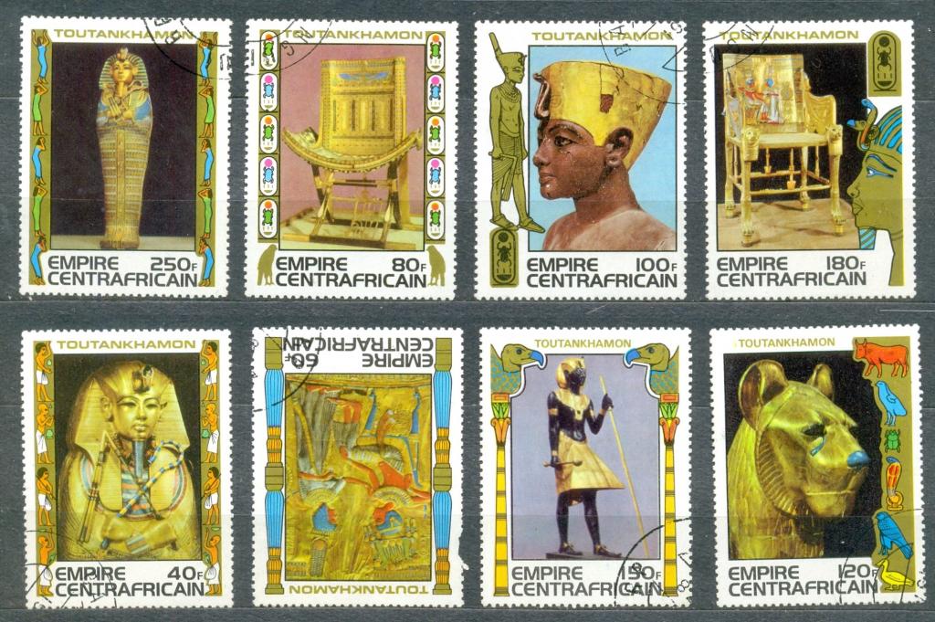 ЦАР (Центр.-Африканская республика) 1978 г. Древний Египет Тутанхамон Сокровища гробницы  серия гаш.