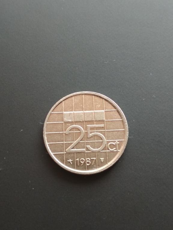 Нидерланды 25 центов 1987 г.