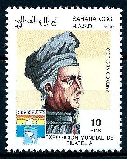 + Америго Веспуччи Мореплаватель Итальянский путешественник 1мар** Сахара 1992 У1-5